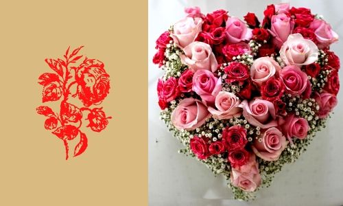 2. Romantico fiore a forma di cuore