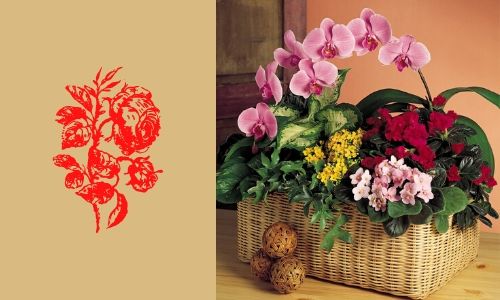 3. Fiori in un cestino