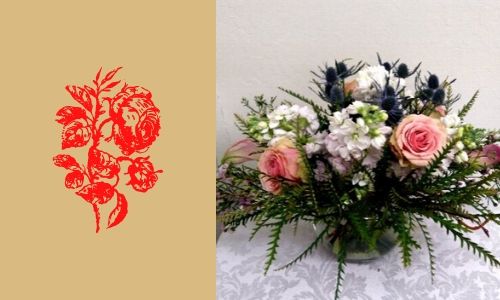 7. La composizione floreale di forma ovale