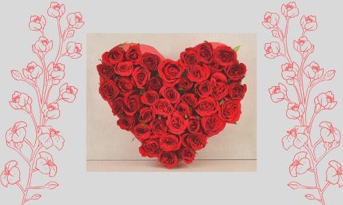 1. Bouquet di rose a forma di cuore