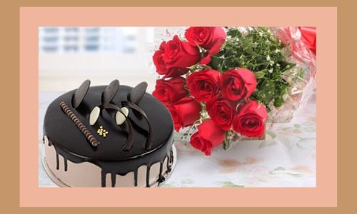 1. Combinazione di fiori e torte