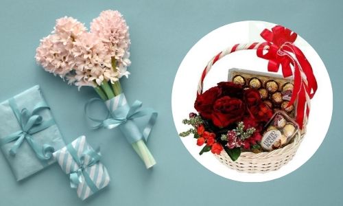 3. Rose rosa con torta