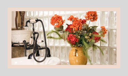 4. Splendida disposizione floreale per il bagno