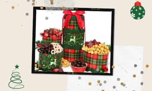 1. Torre del cesto regalo delle renne di Natale