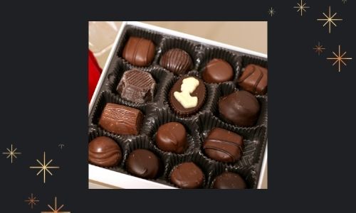 8) Confezione regalo di cioccolato fondente