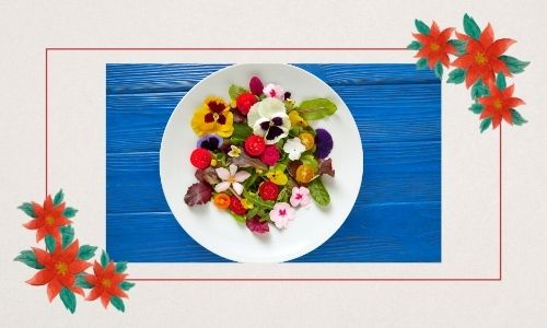 3. Decorazioni natalizie con fiori commestibili