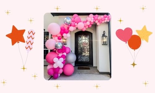 7. Decorazione della porta d'ingresso con palloncini rossi