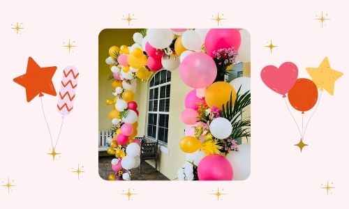 8. Arco di palloncini floreali