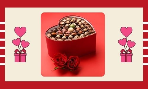 4) Scatola di cioccolatini a forma di cuore