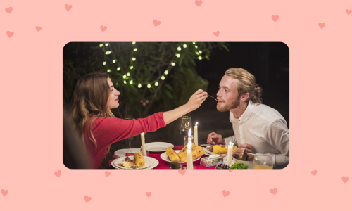 Cena romantica a lume di candela