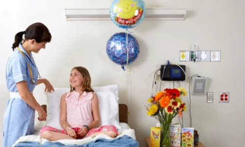 Dire guarisci presto al paziente con i palloncini