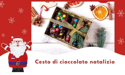 Cesto di cioccolato natalizio
