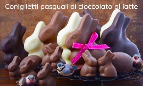 Coniglietti pasquali di cioccolato al latte
