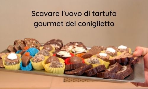 Scavare l'uovo di tartufo gourmet del coniglietto