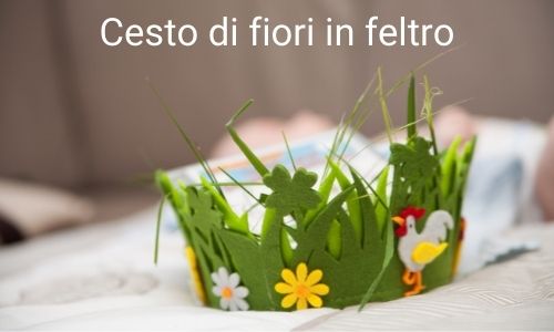 Cesto di fiori in feltro
