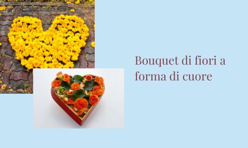 Bouquet di fiori a forma di cuore