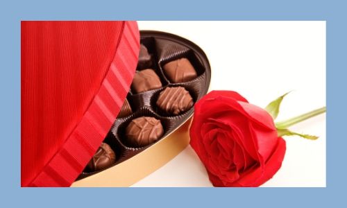 1) Rose con scatola di cioccolato