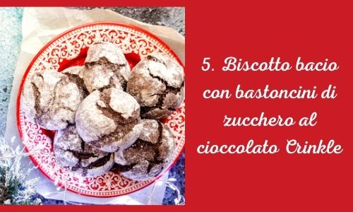 5. Biscotto bacio con bastoncini di zucchero al cioccolato Crinkle