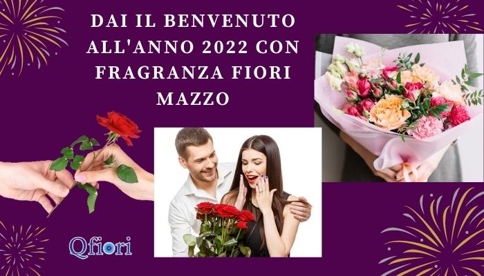 Dai Il Benvenuto All'anno 2022 Con Fragranza Fiori Mazzo