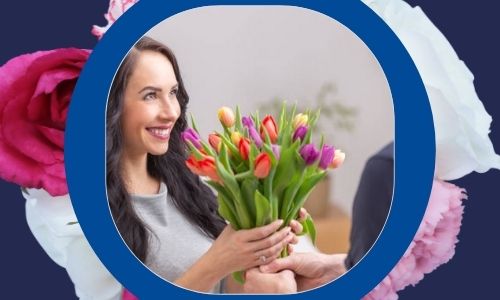 Bouquet di fiori di tulipani per un appuntamento romantico